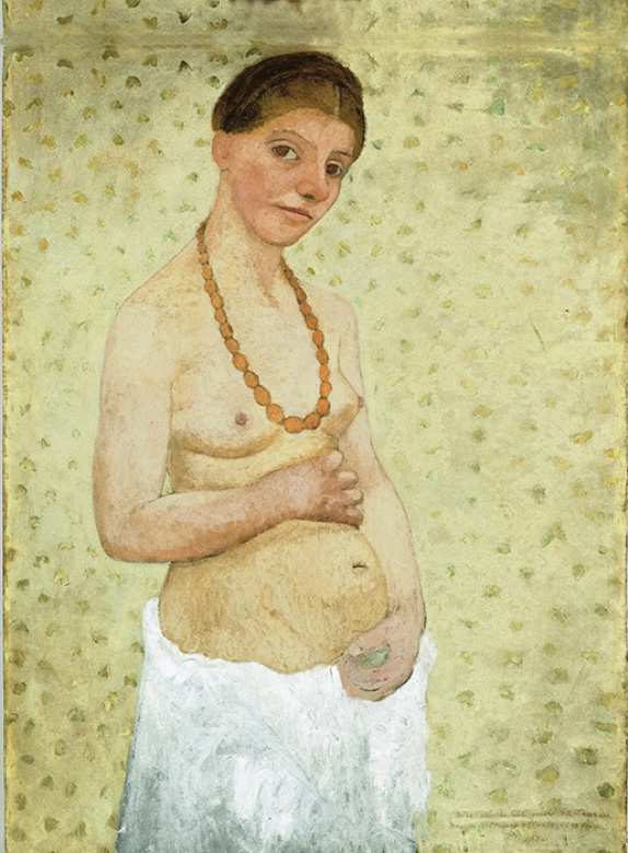 Paula Modersohn-Becker, Autoportrait, huile et tempera sur carton, 1906 (Museen Böttcherstraße, Musée Paula Modersohn-Becker, Brême)